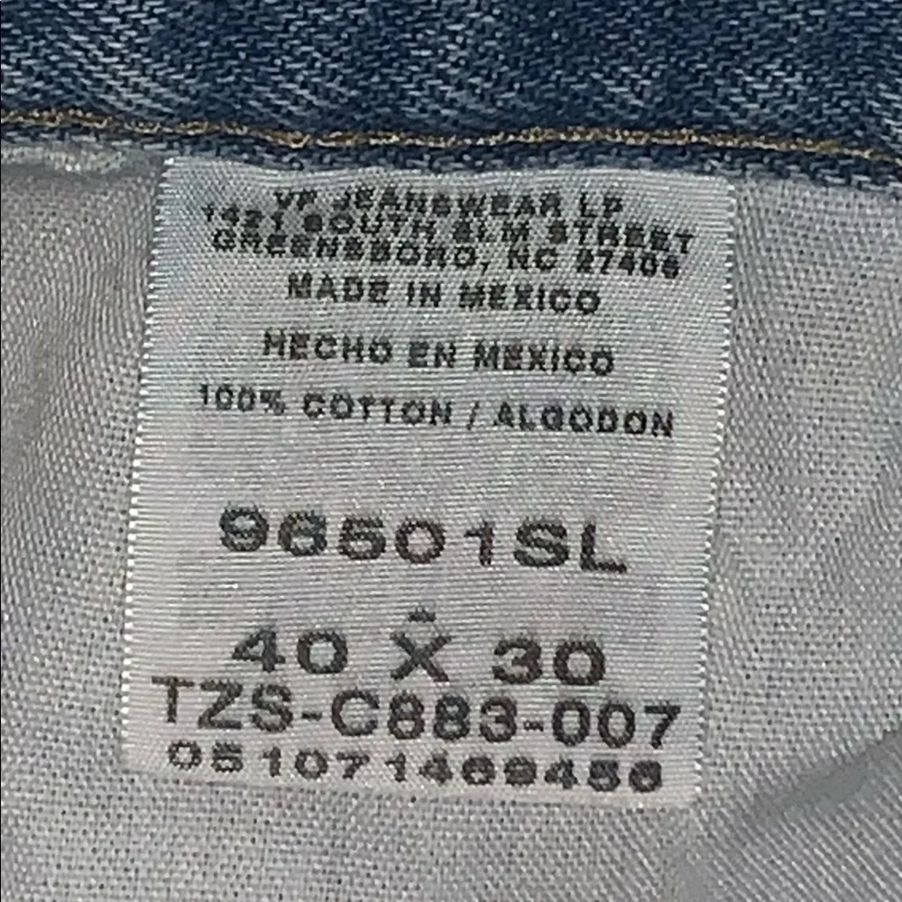 Wrangler Premium lt. stonewashed blue jeans 96501sl 501 pre owned 40 x 30 comfe - Picture 3 of 6